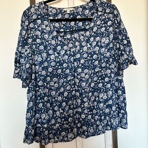 Lucky Brand Navy Floral Blouse
